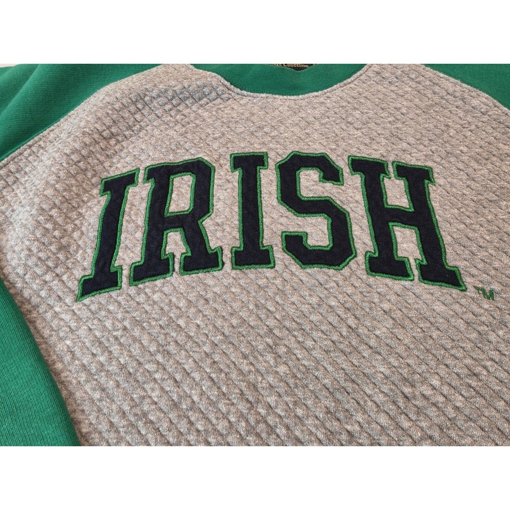 Notre Dame Irish Womens XHeritage Collection By Lansdowne LS Quilted Sweater - Picture 2 of 10